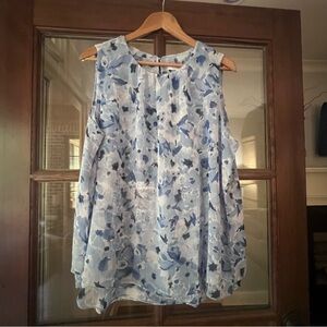 Floral Sleeveless Women's Top - Blue